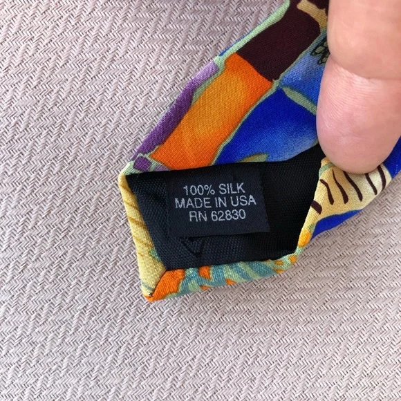 Gilda's Club Men's Silk Multicolor Classic Style Made in USA Tie - Picture 9 of 9